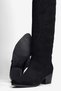 Women's Suede Boots Western Embroidery Detailed Heeled Pull-On Dora Black - 4