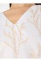 Beige A-Line Maxi Jalabiya with Golden Embroidery - 3