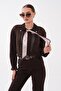 Women's Collared Scarf Detailed Knitted Sweater 265068 - - 3