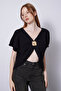 Brochette-Detail Tricot Sweater Black - 2