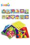 Montessori Mushroom Peg Board Puzzle Color Matching Art Toy – 12 Pattern Cards & 50 Jumbo Sn