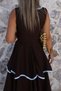 Coffee Color Blocky Piping Detail Thick Strap Dress - 5