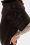 Women's Single-Sided Felt Flower Embroidered Wool Kaşkol Dark Brown - 5