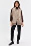Women's Single-Sided Felt Flower Embroidered Wool Kaşkol K.Bej - 4