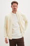 Ribbed Collar Zippered Regular Fit Jacket - 4