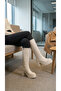 Thick High Heeled Zippered Below the Knee Simple Classic Women's Boots - 8