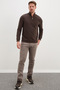 Ribbed Stand Collar Half Zipper Sweatshirt - 6