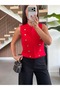 Button-Detail Zippered Knitted Vest - 2