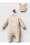 2-Piece Printed Jumpsuit with Hat - Brown - 2