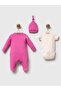 3-Piece Printed Jumpsuit with Hat - Fusya - 2