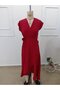 Women's Short Sleeve Double Breasted Collared Belted Waist Midi Aerobin Dress - 5