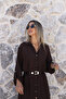 Coffee Standard Size Linen Belted Dress - 2
