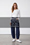 Women's navy blue polka dot jean pants alc-x15665 - 2