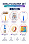 Painting Set 6 Pieces - Painter's Set - Complete Set - Roller 20 cm - Roller 10 cm Brush Tape Cover Painter's Set Cleaning Cloth
