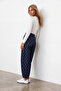 Women's navy blue polka dot jean pants alc-x15665 - 5