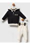 2-Piece Hooded Set for 3-12 Months - Black
