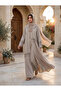 Embellished Fringe Trim Open Front Abaya - 3