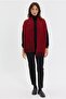Women's Single-Sided Felt Flower Embroidered Wool Kaşkol Y.Red - 5