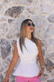 White One-Shoulder Asymmetrical Blouse - 3