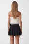Women's black belt detailed pleated shorts skirt alc-x15626 - 5