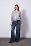 Bat Sleeve Openwork Knitted Sweater Gray - 2