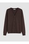 Brown Regular Fit V-Neck Men's Knitwear Cardigan - 5