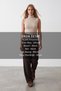 Women's Brown High Waist Front Stitched Double Pocket Woven Trousers Alc-X15615 - 2