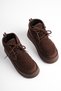 Women's Bitter Brown Suede 5 cm Thick Soled Winter Fur Boots Teddy