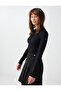 Black Crew Neck Detailed Slim Fit Knit Sweater - 4