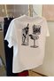 Unisex Cocktail Printed Oversize Crew Neck T-Shirt - 3