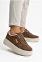 Women'S, Suede Texture, 5 cm Thick Sole, Lace-Up, Casual Sneaker Shoes - 3