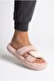 Women's Plush House Slippers, Double Color, Cross-Strapped, Open Toe, Thick Soled, Winter Comfortable Slippers Model - 4