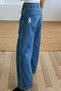 Embroidered Jeans with Beads and Stone Accents on the Sides - 2