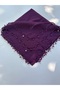 Handmade Pearl and Sand Bead Embroidered Handcrafted Writing Cloth Yemeni 100X100 cm - 3