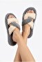 Women's Plush House Slippers, Double Color, Cross-Strapped, Open Toe, Thick Soled, Winter Comfortable Slippers Model - 2