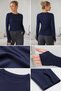 Women's Finger Detail Long Sleeve Body 100% Viscose Fabric Flexible Comfortable Fit Daily Stylish Basic Clothing Top - 5