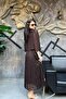 Women's Brown Bat Sleeve Two Layered Lace Chiffon Dress Sun485 - 6