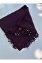 Handmade Pearl and Sand Bead Embroidered Handcrafted Writing Cloth Yemeni 100X100 cm