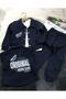 Boy's 3-Thread 3-Piece Set - Printed Cardigan - Printed 2-Thread Blouse - Pants 100% Cotton 3-Piece Combination - 5