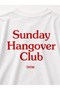 Women's Oversize White Sunday Hangover Club Back Print T-Shirt - 4