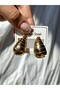Women's Gold Color Tear Drop Spiral Steel Earrings - 5