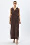 V-Neck Belted Modal Fabric Jumpsuit