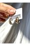 Women's Silver and Gold Color Small Hoop Steel Earrings - 7