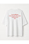 Women's Oversize White Rihanna Back Print T-Shirt - 3