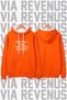 Don'T Talk to Me I Have a Crazy Girlfriend Printed Unisex Orange Wide Fit Hoodie Sweatshirt - 3 Thread Fleece Hood Lining with White Thread Detail