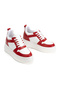 Women's Red White High Sole Sneaker Sports Shoes Comfortable Casual Shoes