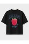 Strawberry Fun Printed Oversize T-Shirt Unisex 80% Cotton Boxy Fit Streetwear T-Shirt Thick Textured