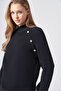 201 Button Detail Half Fisherman Knitwear Tunic Black - 3