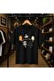 Active Cat Printed 100% Cotton Oversize Loose Regular Fit Crew Neck T-Shirt
