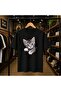Maviş Cats Printed 100% Cotton Oversize Loose Regular Fit Crew Neck T-Shirt